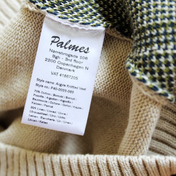 BNWT SS25 PALMES ARGYLE KNITTED VEST S & M & XL - Picture 9 of 13
